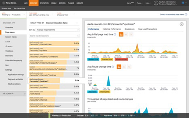 Figure 5: New Relic Browser helps you understand the real customer experience for your website.